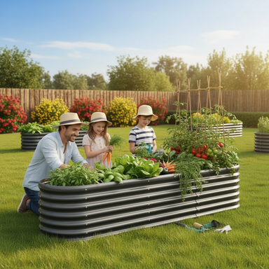 Galvanised Steel Raised Garden Bed – Built for Aussie Backyards!
